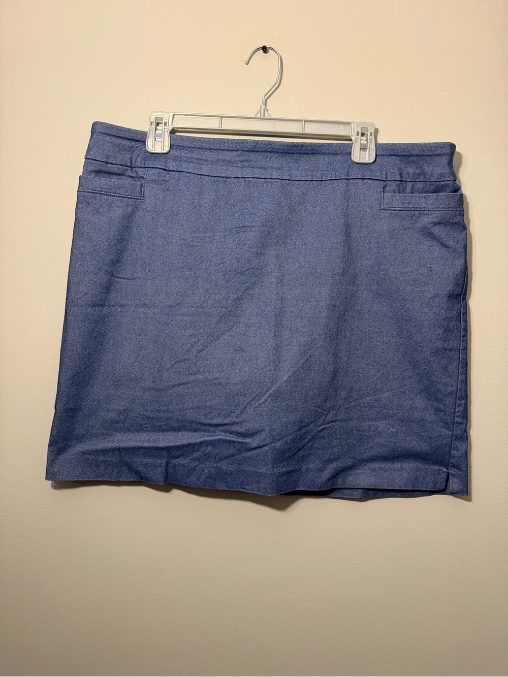 Women's Blue Mini Skirt with Clean A-Line Silhouette